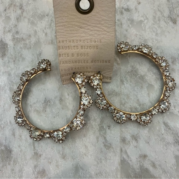 Vintage Anthropology crystal hoop earrings